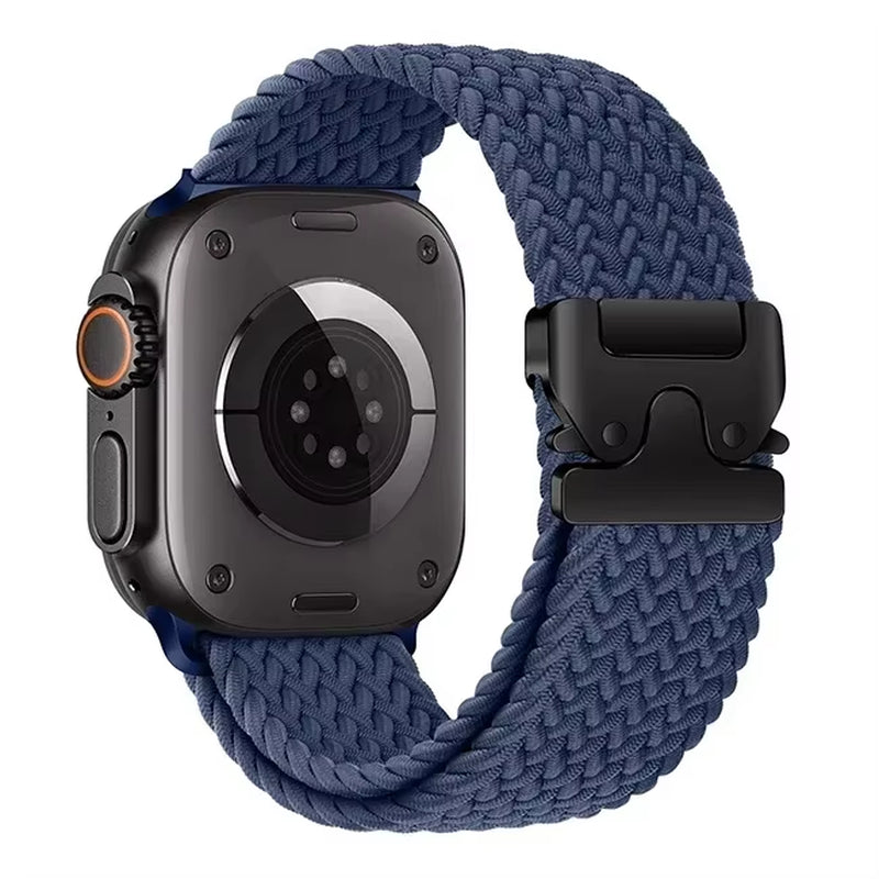 Bracelet Tressé À Boucle Solo Pour Apple Watch Ultra2, 49Mm 46Mm 44Mm 45Mm 42Mm 40Mm41Mm, Bracelet À Bouton De Parachute Série 10 9 SE 8 7 6 5 4