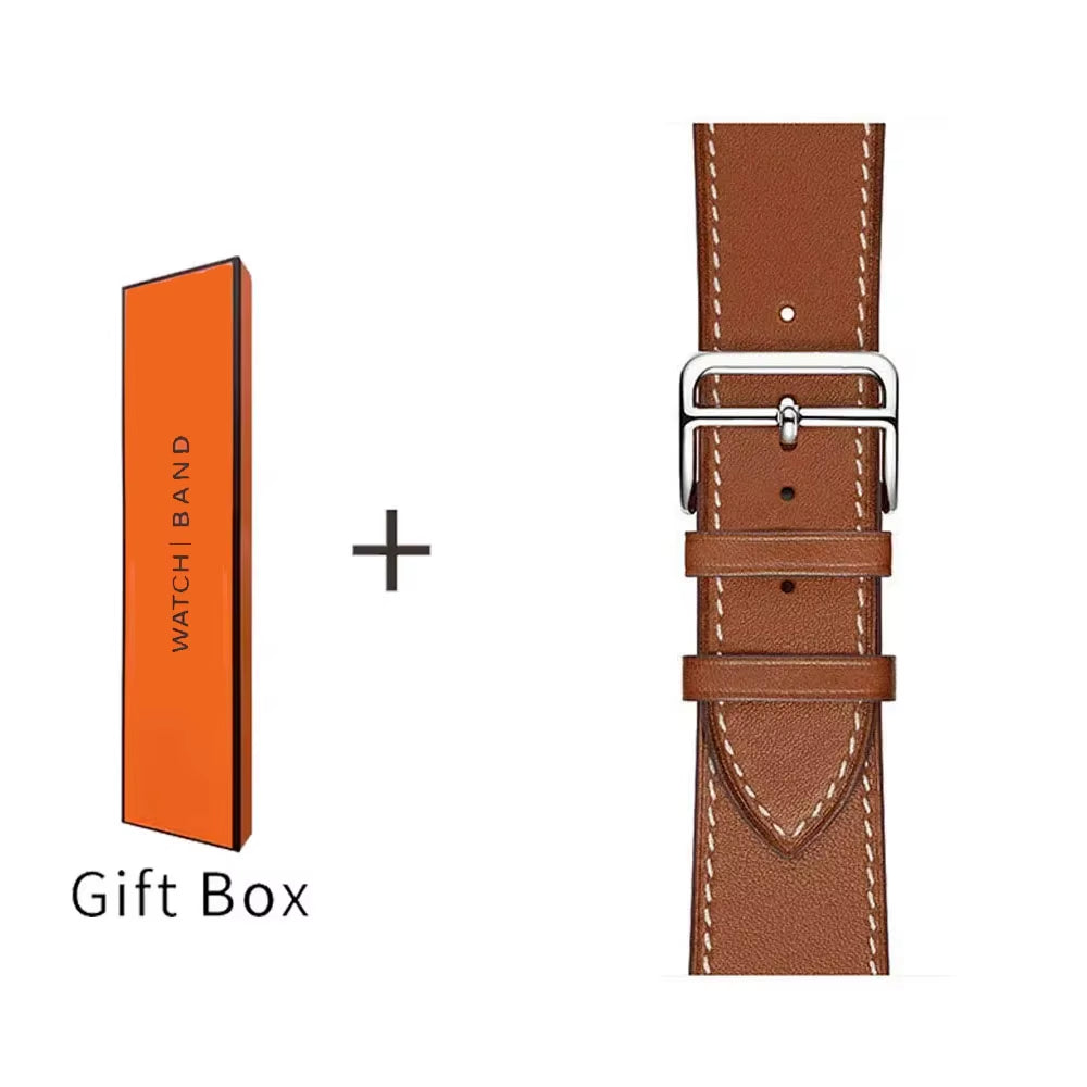 Avec Logo Bracelet En Cuir Véritable De Haute Qualité Pour Apple Watch Series11 10 9 8 7 6 SE3 46 42 41 45Mm Bande Iwatch Ultra3 2 1 49Mm