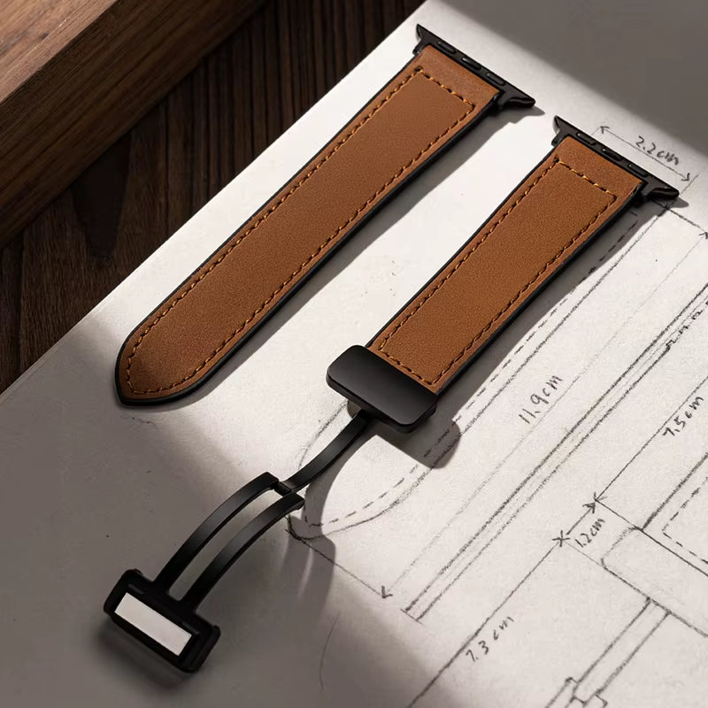 Bracelet En Cuir Pour Apple Watch 10 Ultra 9, 46Mm 49Mm 42Mm 44Mm 45Mm 40/41Mm, Bracelet En Silicone Pour Hommes, Iwatch Série 9 8 7 SE 6 5