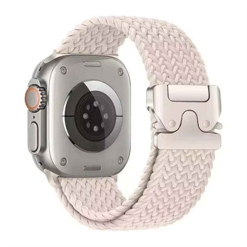 Bracelet Tressé À Boucle Solo Pour Apple Watch Ultra2, 49Mm 46Mm 44Mm 45Mm 42Mm 40Mm41Mm, Bracelet À Bouton De Parachute Série 10 9 SE 8 7 6 5 4