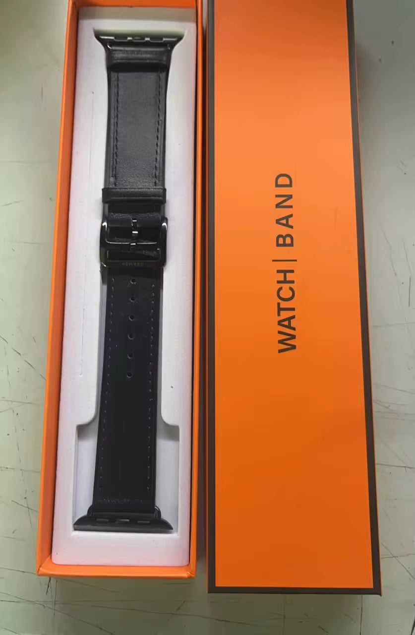 Avec Logo Bracelet En Cuir Véritable De Haute Qualité Pour Apple Watch Series11 10 9 8 7 6 SE3 46 42 41 45Mm Bande Iwatch Ultra3 2 1 49Mm
