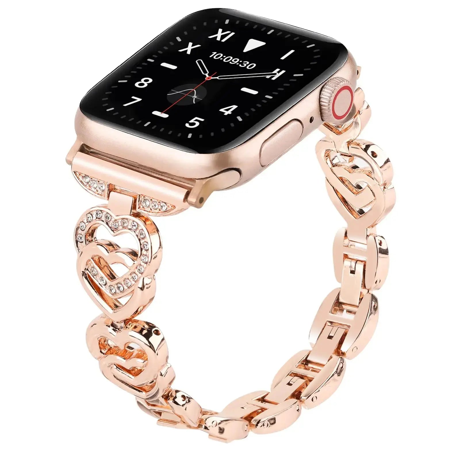 Diamond Heart Strap for  Watch Band 40Mm 44Mm 38Mm 45Mm 41Mm 49Mm 42Mm Metal Bracelet Iwatch Series Se 7 6 3 5 Ultra 2 8 9