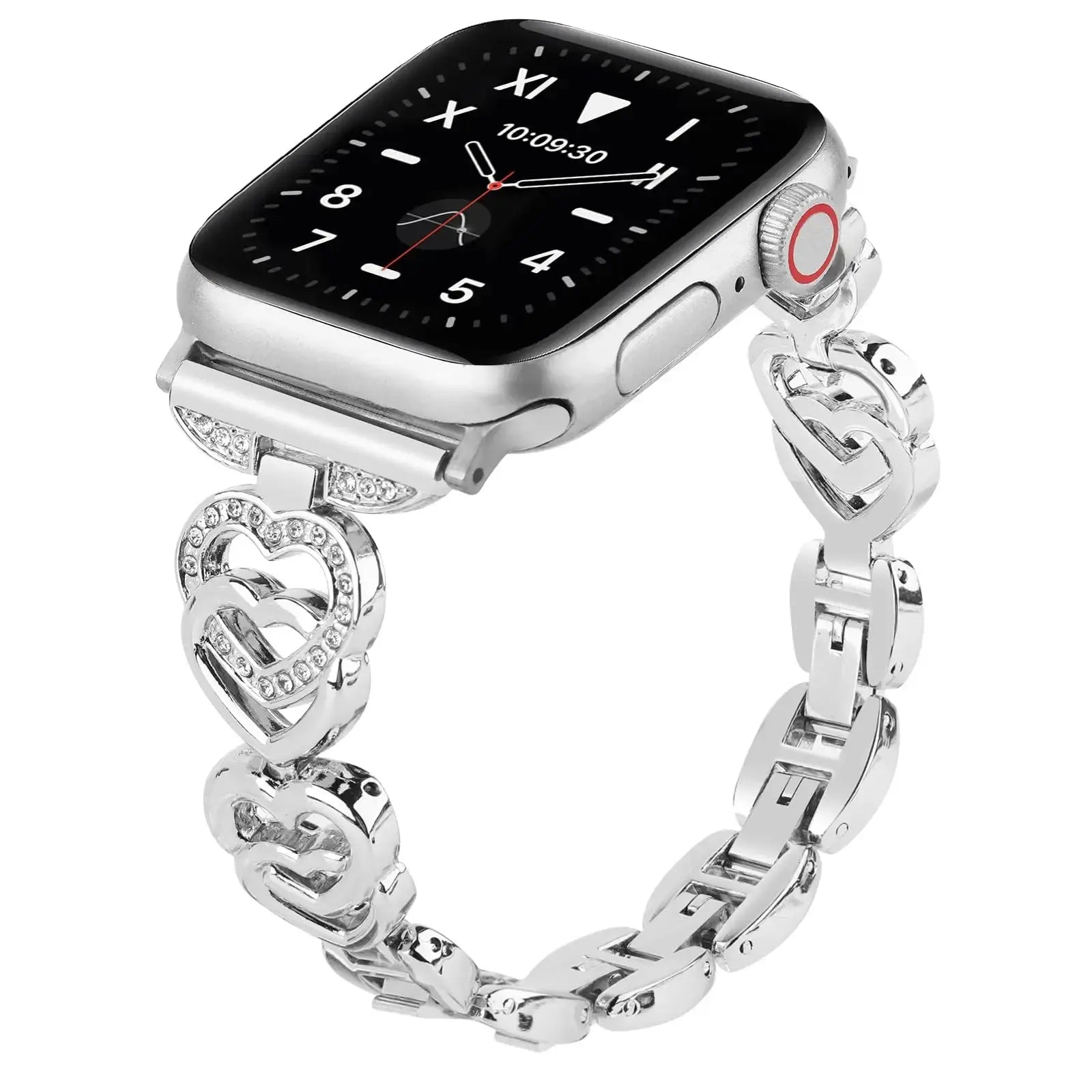 Diamond Heart Strap for  Watch Band 40Mm 44Mm 38Mm 45Mm 41Mm 49Mm 42Mm Metal Bracelet Iwatch Series Se 7 6 3 5 Ultra 2 8 9